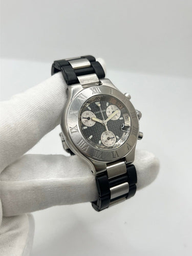 Montre Cartier 21 Chronoscaph - Montre en acier 38 mm 58 Facettes 2283