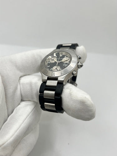 Montre Cartier 21 Chronoscaph - Montre en acier 38 mm 58 Facettes 2283