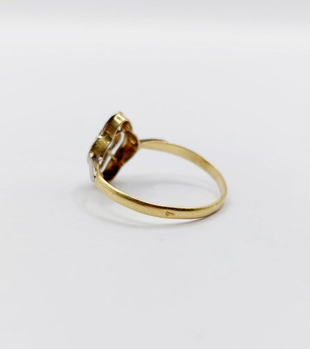 Bague 51 Bague Art déco en or 18k à fleur ciselée 58 Facettes A07880