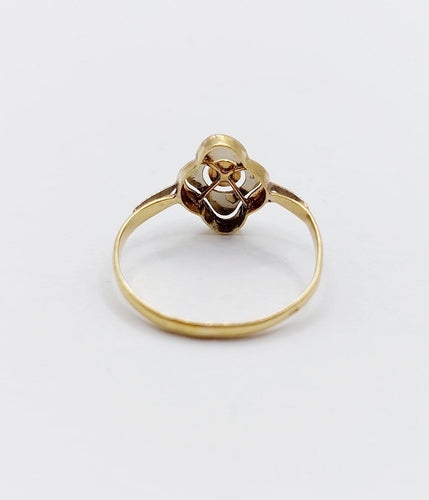 Bague 51 Bague Art déco en or 18k à fleur ciselée 58 Facettes A07880