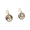 Dormeuses fleurs en or blanc et jaune 18k avec perle