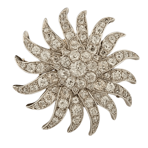 Broche Broche Art déco en or blanc et diamants 58 Facettes 2690503