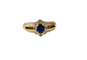 Bague jonc en or 18k, saphir et diamants