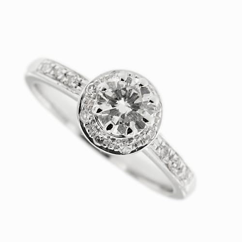 Bague Bague solitaire - Diamants 0,84 ct en or blanc 18 ct 58 Facettes 36977
