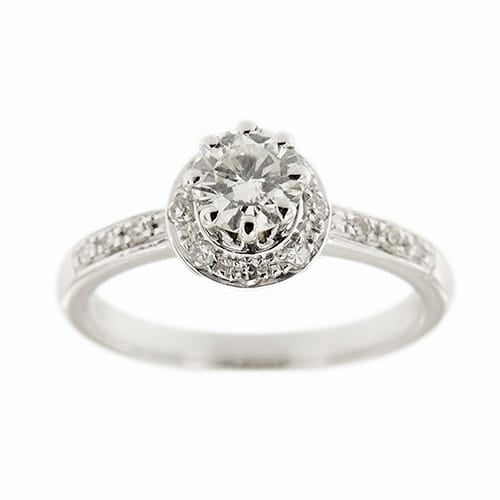 Bague Bague solitaire - Diamants 0,84 ct en or blanc 18 ct 58 Facettes 36977