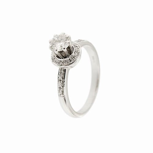 Bague Bague solitaire - Diamants 0,84 ct en or blanc 18 ct 58 Facettes 36977