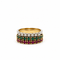Bague 54 Ensemble de bagues empilables en or jaune 750, rubis, émeraudes et diamants 58 Facettes 50535