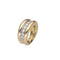Bague 51 Bague en or jaune et gris 18k, diamants 58 Facettes FB11976