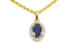 Pendentif halo en or avec diamants et saphir