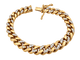 Gourmette en or jaune 14 carats et diamants