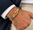 Bracelet Bracelet homme en or jaune 18 carats et acier 58 Facettes Ao