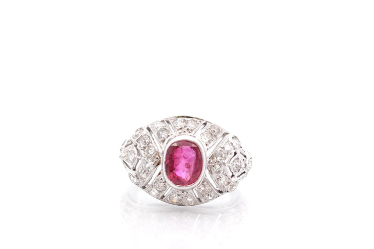 Bague 55 Bague vintage rubis et diamants 58 Facettes 27048