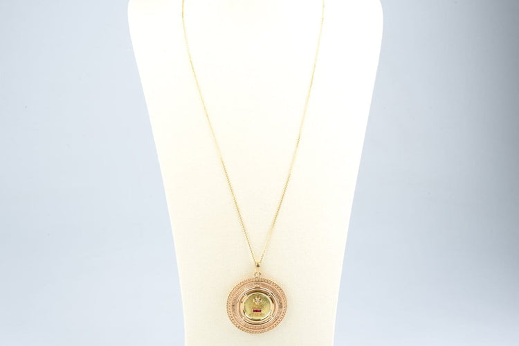 Pendentif Augis - Pendentif médaille d’amour en or jaune 18 carats et rubis 58 Facettes CL203652-107