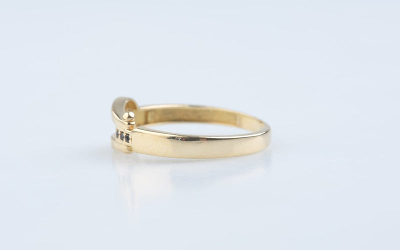 Bague 57 Bague en or jaune 18K et diamants noirs 0,03 ct 58 Facettes BG203741-107