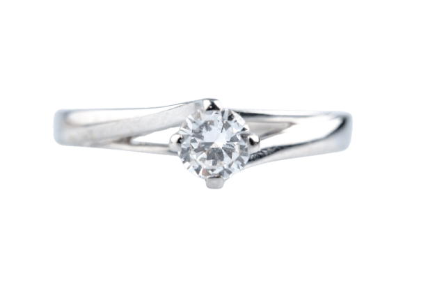 Bague 50 Solitaire en or blanc 18K avec diamant 0,30 ct 58 Facettes BG625203-107
