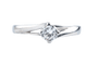 Bague 50 Solitaire en or blanc 18K avec diamant 0,30 ct 58 Facettes BG625203-107