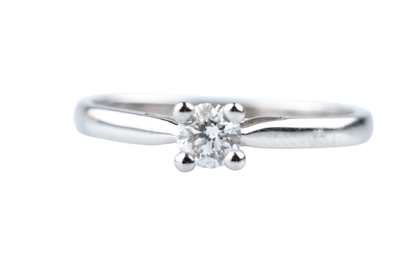 Bague solitaire en or blanc 18K et diamant 0,25 ct