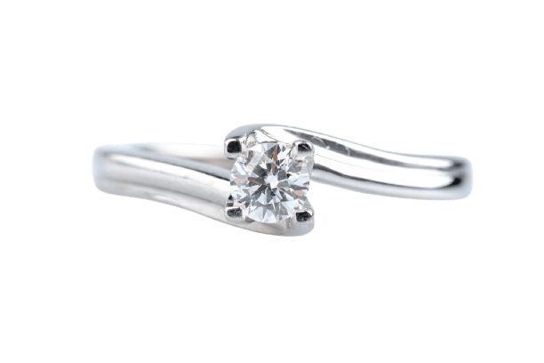 Bague solitaire en or blanc 18k et diamant 0,25 ct