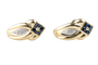 Boucles d’oreilles en or jaune 18K, saphirs et diamants