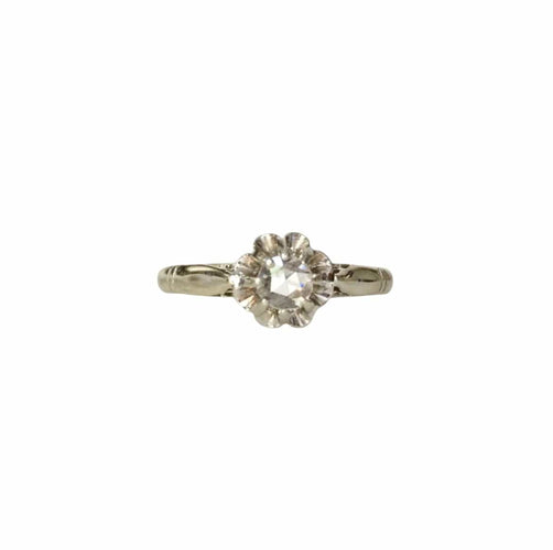 Bague 55 Bague solitaire Art déco en or blanc 18K et diamant 58 Facettes 296