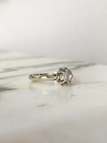 Bague 55 Bague solitaire Art déco en or blanc 18K et diamant 58 Facettes 296