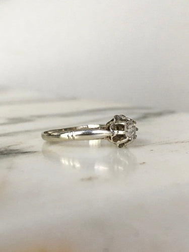 Bague 55 Bague solitaire Art déco en or blanc 18K et diamant 58 Facettes 296