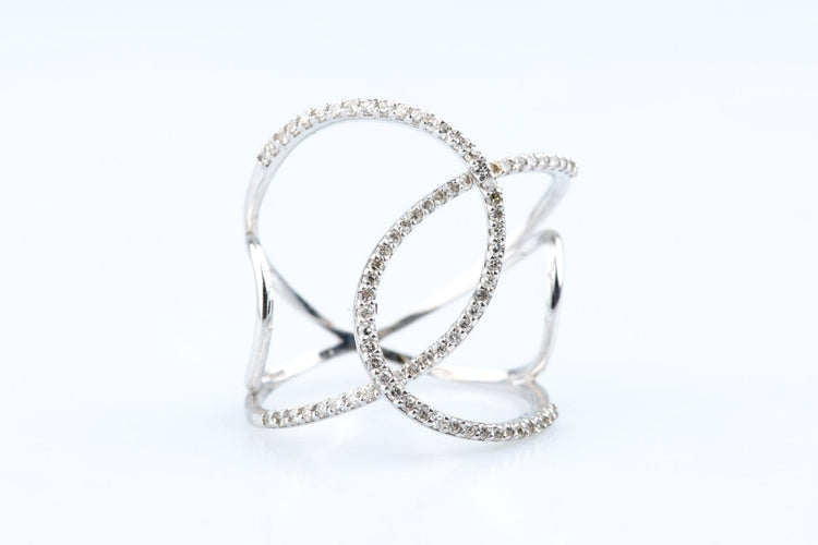 Bague 54 Bague joaillière entrelacée en or blanc 18k et diamants 58 Facettes BG31300431-107