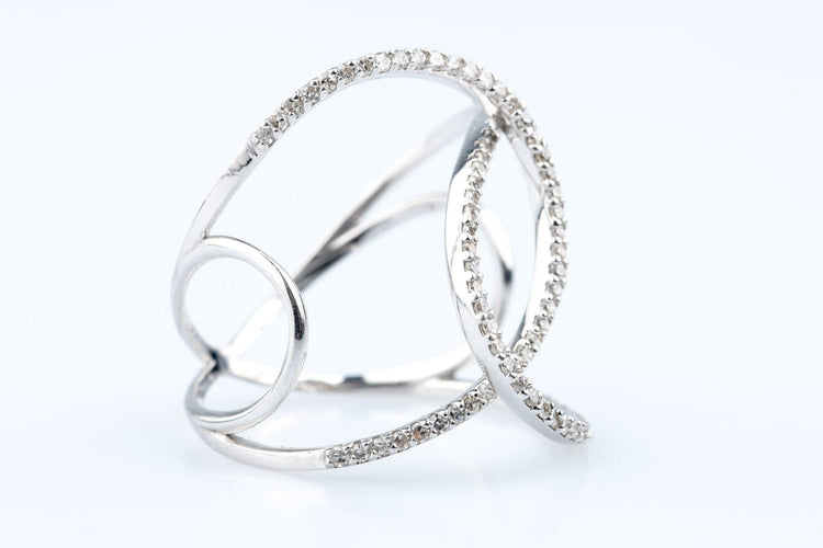 Bague 54 Bague joaillière entrelacée en or blanc 18k et diamants 58 Facettes BG31300431-107