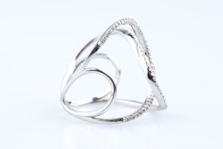 Bague 54 Bague joaillière entrelacée en or blanc 18k et diamants 58 Facettes BG31300431-107