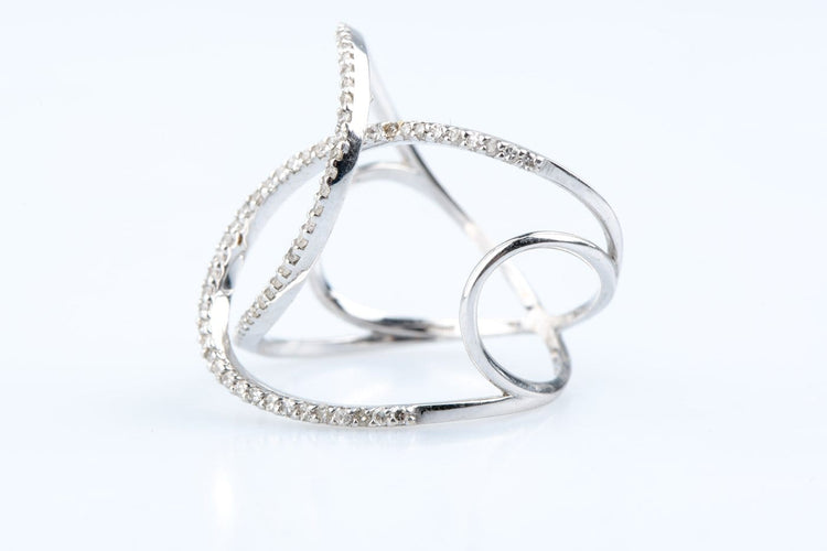 Bague 54 Bague joaillière entrelacée en or blanc 18k et diamants 58 Facettes BG31300431-107