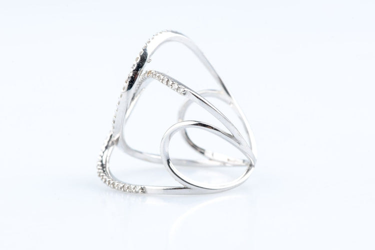 Bague 54 Bague joaillière entrelacée en or blanc 18k et diamants 58 Facettes BG31300431-107