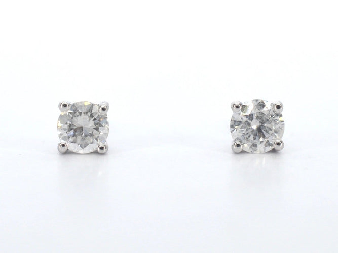 Boucles d'oreilles Boucles d'oreilles en or blanc 14k et diamants 58 Facettes 2423