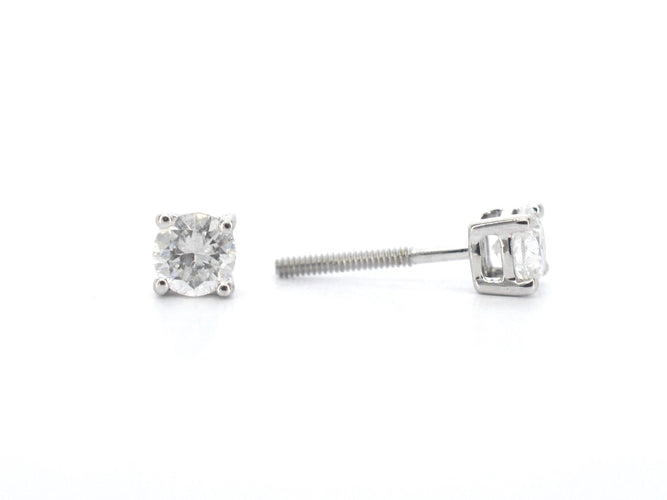 Boucles d'oreilles Boucles d'oreilles en or blanc 14k et diamants 58 Facettes 2423