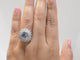 Bague 52.5 Bague entourage vintage aigue-marine, diamants, or blanc et platine 58 Facettes