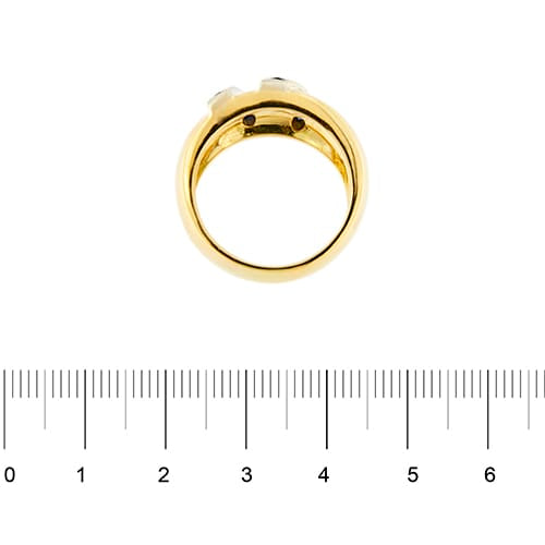 Bague Bague jonc en or jaune et or blanc 18 ct avec saphirs 58 Facettes 37051