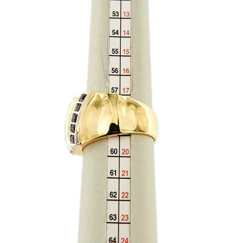 Bague Bague jonc en or jaune et or blanc 18 ct avec saphirs 58 Facettes 37051