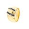 Bague Bague jonc en or jaune et or blanc 18 ct avec saphirs 58 Facettes 37051