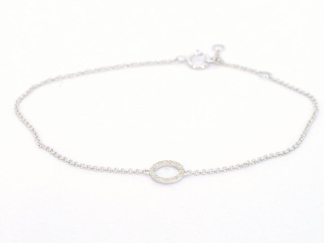 Bracelet Bracelet en or blanc 14k avec diamants 58 Facettes 2608