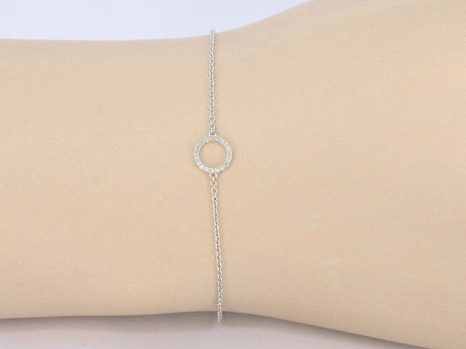 Bracelet Bracelet en or blanc 14k avec diamants 58 Facettes 2608
