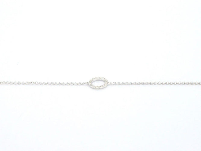 Bracelet Bracelet en or blanc 14k avec diamants 58 Facettes 2608