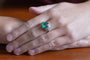 Bague 58 Bague en platine, émeraude de Colombie et diamants 58 Facettes 13592