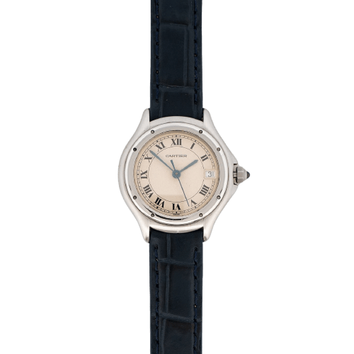 Cartier Cougar - Montre MM en acier, cadran crème