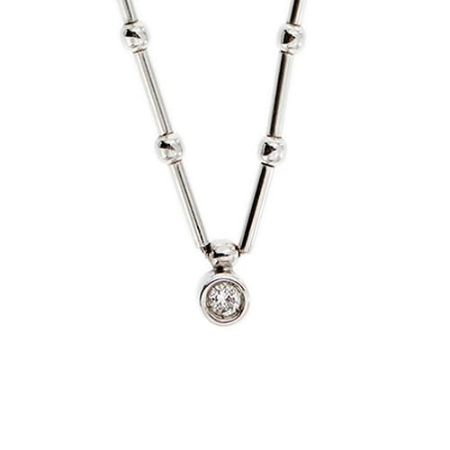 Collier Collier point de lumière avec diamant 0,10 ct en or blanc 18 carats 58 Facettes 36152