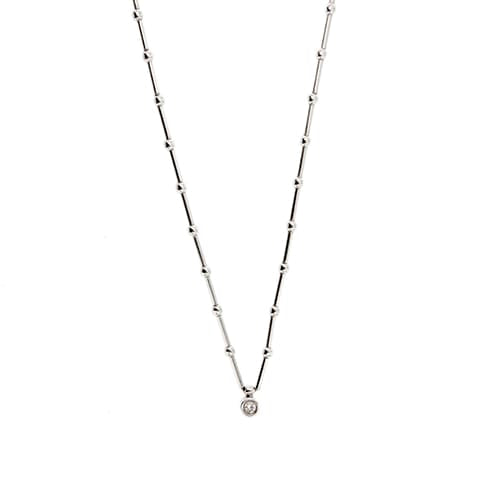 Collier Collier point de lumière avec diamant 0,10 ct en or blanc 18 carats 58 Facettes 36152
