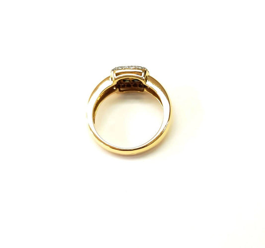 Bague 54 Bague jonc en or jaune, saphirs et diamants 58 Facettes DV-E.500