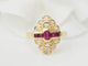 Bague 54 Bague marquise vintage en or jaune, rubis et diamants 58 Facettes 33457