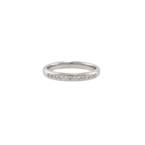 Alliance demi-tour en or blanc 18 carats et diamants