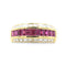 Bague 55 Bague en or jaune 18 kt, rubis baguette et diamants 58 Facettes 23631