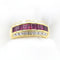 Bague 55 Bague en or jaune 18 kt, rubis baguette et diamants 58 Facettes 23631