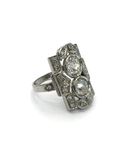 Bague 53 Bague en platine à diamants taille ancienne 58 Facettes 578/26 C